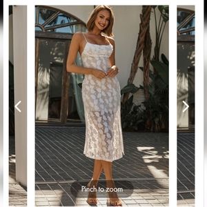 Selfie Leslie White Lace Midi Dress